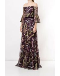tatum floral embroidered tulle evening dress