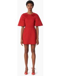 Carolina Herrera - Wide Gathered Raglan Sleeve Mini Dress - Lyst