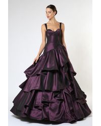 ZEENA ZAKI Purple Taffeta Gown