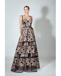 Gemy Maalouf Beside Couture By Gemy Pink Embroidered Floral Evening Gown |  Lyst