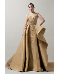 Saiid Kobeisy Sleeveless Gown With Overskirt - Natural