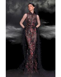 Mnm Couture - High Neck Beaded Gown - Lyst