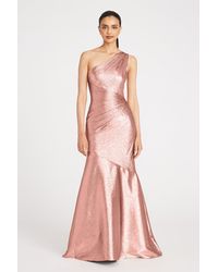THEIA - One Shoulder Ruched Gown - Lyst