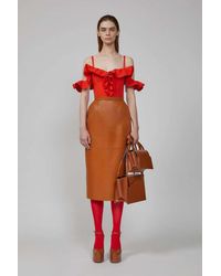 Del Core - Corset Top And Leather Skirt - Lyst