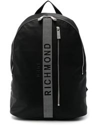 John Richmond Debossed-logo Detail Backpack - Black