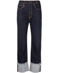 R13 Distressed Turn-up Jeans - Blue