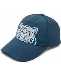 KENZO Tiger-motif Baseball Cap - Blue