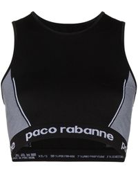 Paco Rabanne Logo-stamped Seamless Sports Bra - Black