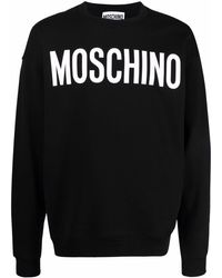 Moschino Logo-print Drop-shoulder Sweatshirt - Black