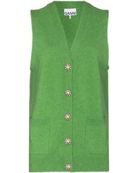 Ganni Gilet con decorazione - Verde