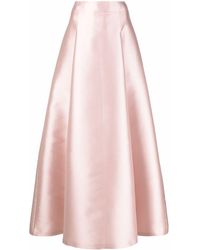 Alberta Ferretti Pink Metallic Long A-line Skirt