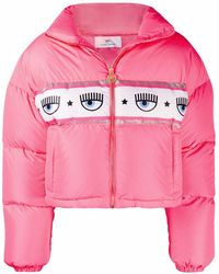 Chiara Ferragni Logo-print Zip-up Puffer Jacket - Pink