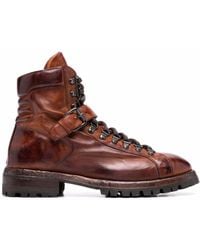 Eleventy Chunky Lace-up Leather Boots - Brown