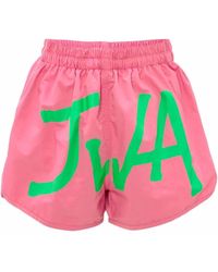 JW Anderson Pink Jw Logo-print Swim Shorts