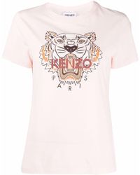KENZO Logo-print Cotton T-shirt - Pink