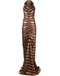 Rick Owens Lilies Abito da sera con ruches - Marrone