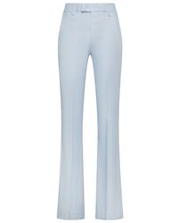 Dondup - | Pantaloni Tina in lino e viscosa bootcut chino | female | BLU | 44 - Lyst