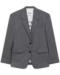 MSGM - Giacca Blazer Con Tasche Grigia - Lyst