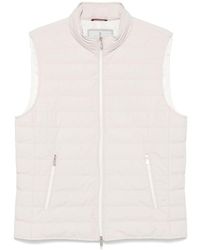 Brunello Cucinelli - Gilet Trapuntato A Collo Alto Con Zip - Lyst