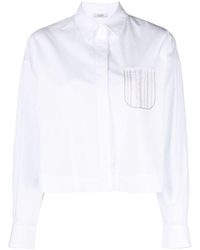 Peserico - | Camicia con tasca | female | BIANCO | 44 - Lyst