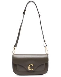 Coccinelle - Borsa Tote Bag Marrone Scuro Con Tracolla Regolabile E Logo Dorato - Lyst