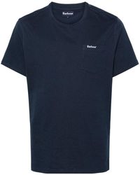 Barbour - | T-Shirt Langdon in cotone con taschino | male | BLU | XL - Lyst