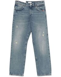 AMISH - James Ripped Cotton Jeans - Lyst