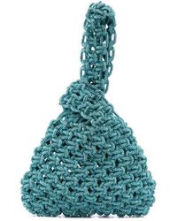 HIBOURAMA - Borsa A Mano 'Niky' Intecciata Celeste - Lyst