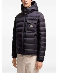 Moncler - Piumino Blu Verith Con Cappuccio E Tasche Multifunzione - Lyst