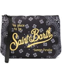 MC2 Saint Barth - Pochette Aline Blu Notte Con Stampa Paisley - Lyst
