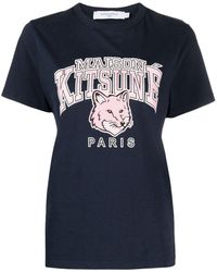Maison Kitsuné - T-Shirt Con Stampa - Lyst