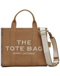 Marc Jacobs - | Borsa media 'The Jacquard Tote Bag' in canvas con tracolla | female | BEIGE | UNI - Lyst