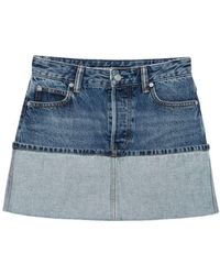 Alexander Wang - Light Denim Mini Skirt With Flap - Lyst