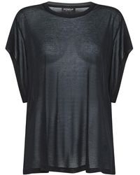 Dondup - | T-shirt girocollo over con maniche ampie in modal | female | NERO | S - Lyst