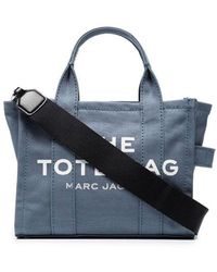 Marc Jacobs - | Borsa piccola 'The Tote Bag' in canvas con logo stampato | female | BLU | UNI - Lyst