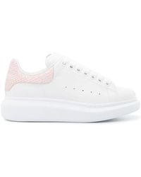 Alexander McQueen - | Sneakers Oversize con tallone a contrasto rosa | female | BIANCO | 40 - Lyst