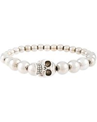 Alexander McQueen Bracciale con teschio - Bianco