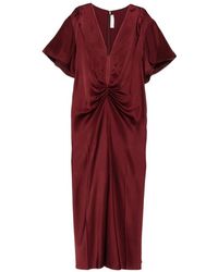 Victoria Beckham - Abito Midi Con Scollo A V - Lyst