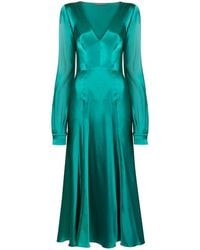 Alberta Ferretti - V-neck Maxi Dress - Lyst