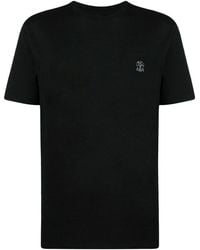 Brunello Cucinelli - Cotton T-Shirt With Printed Logo - Lyst