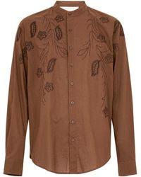 Amaranto - Camicia Con Ricami Floreali - Lyst