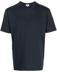 Woolrich - | T-shirt in cotone con logo ricamato frontale | male | BLU | XL - Lyst
