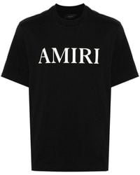 Amiri - | T-shirt in cotone con stampa logo frontale | male | NERO | XL - Lyst
