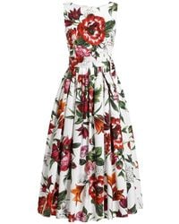 Dolce & Gabbana - Floral Printed Dress - Lyst