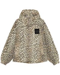 Ganni - Leopard Print Nylon Jacket - Lyst