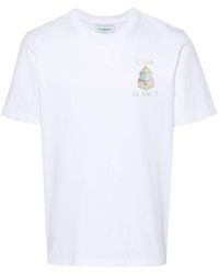 Casablanca - | T-shirt in cotone a maniche corte con stampa frontale e sul retro | unisex | BIANCO | XL - Lyst