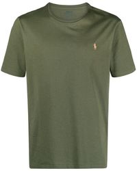 Polo Ralph Lauren - T-shirt slim-fit in jersey di cotone con logo ricamato - Lyst