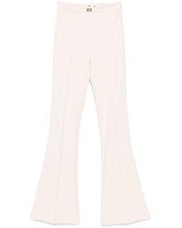 Elisabetta Franchi - Butter Flared Trouser With Logo - Lyst