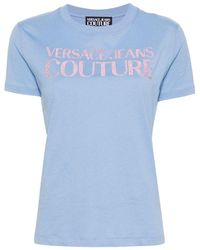 Versace - | T-shirt con logo | female | BLU | XS - Lyst