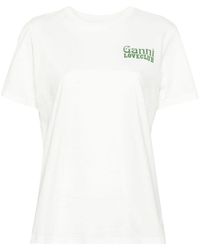 Ganni - T-shirt Loveclub con logo - Lyst
